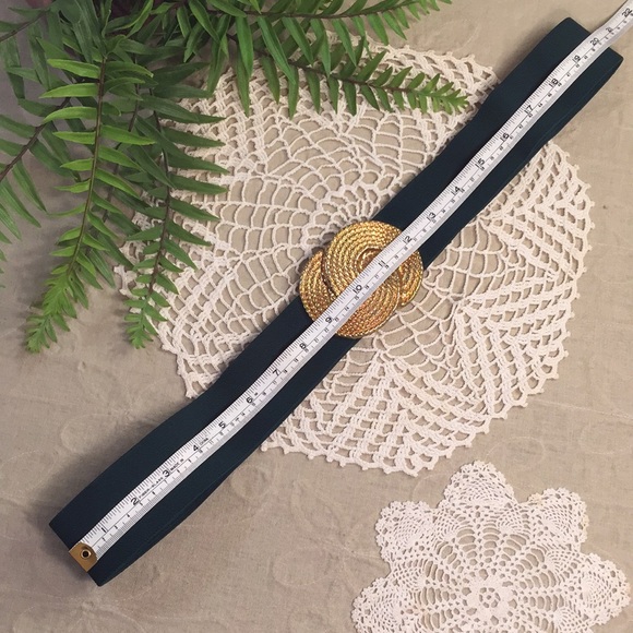 Vintage Nan Lewis Entwined Circles Buckle Stretch Belt - Picture 8 of 11